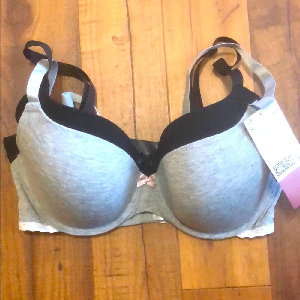 Black & grey bras (2 pack) size 36D